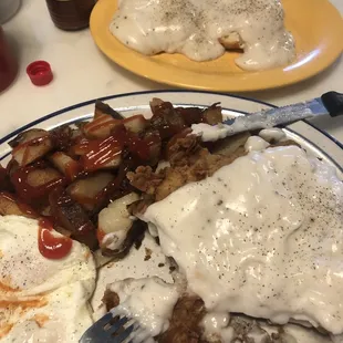 Chicken fried steak breakfast