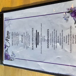 menu