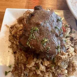 Oxtail gravy on rice