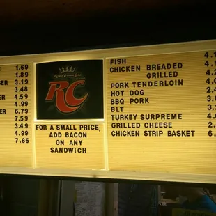 Menu pics taken Jan. 20, 2017