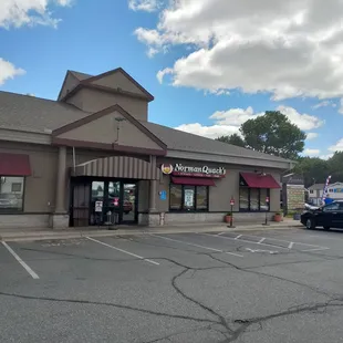 Outside the restaurant.