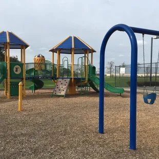 One of two playgrounds. This is the small kids side