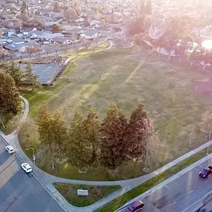 Vague (perspective) aircraft view of the park.