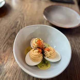 Miso deviled eggs
