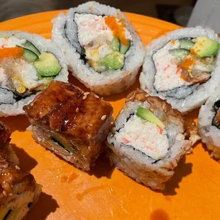 This is just a combination of both of those for detail. Both of these were only glorified California rolls