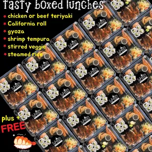 a variety of tasty boxed lunches