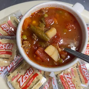 Homemade vegetable Beef soup