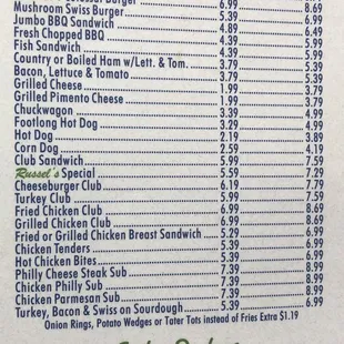 Sandwiches and sides