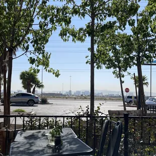 View of the strip from patio table