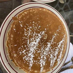 Three huge pancakes. They were good.
