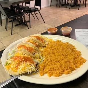 a plate of mexican food
