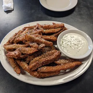 the eggplant fries were gone in a minute. get two servings