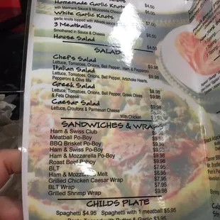 sushi and sashimi, menu