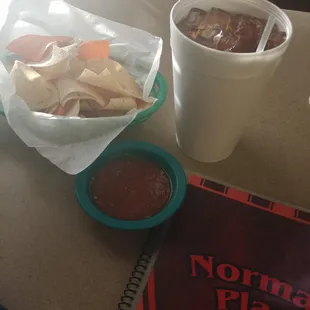 There amazing Salsa and chips!  Plus who doesn&apos;t like there Tea in to go cups already!!