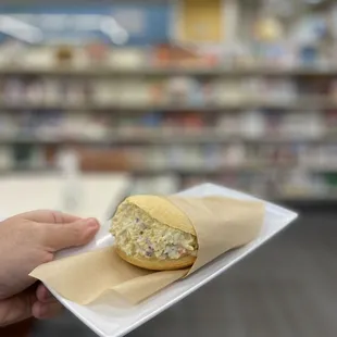 Vegan Arepa with Chicken Salad - I'll probably order one every time