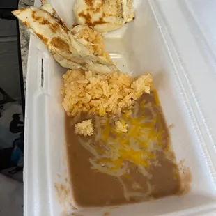 Kids cheese quesadilla combo