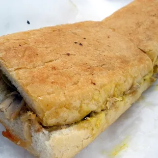 a half eaten sandwich