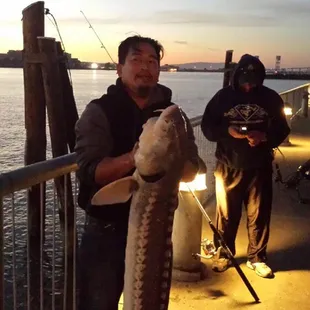 Andrew With his keeper sturgeon at Vallejo Waterfront