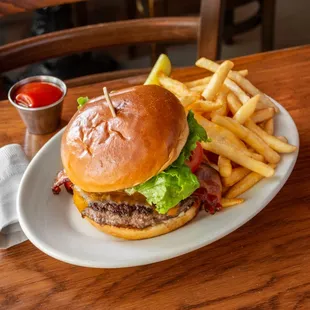 1/2 pound all beef cheese burger served with fries