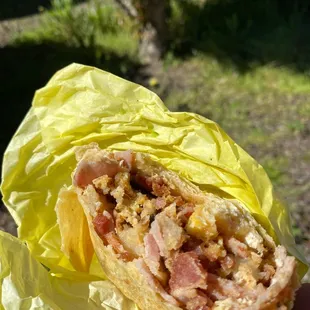 Super dry burrito meat was hard then soft in some areas