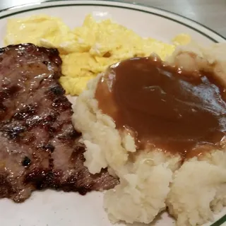COUNTRY FRIED STEAK AND EGGS