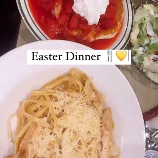 GRILLED CHICKEN FETTUCCINE ALFREDO