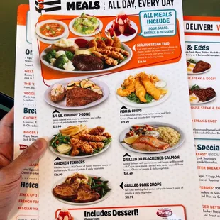 Menu: 4 course meals