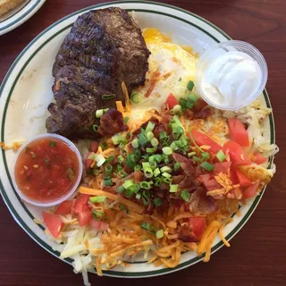 COUNTRY FRIED STEAK AND EGGS