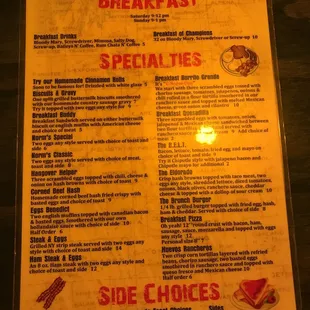 Breakfast menu 1