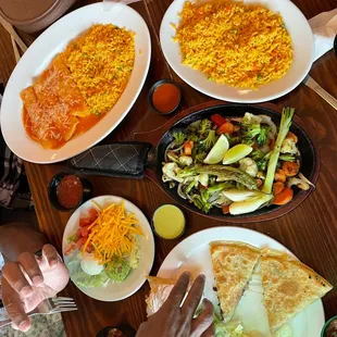 a table full of mexican food