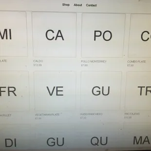 Part of the square order screen