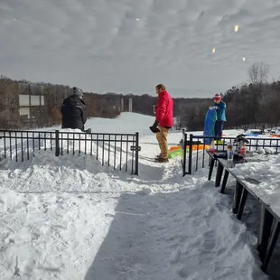 snow covered exit to the LARGE sledding hill