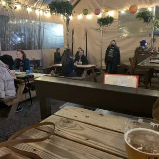 Covered outdoor seating