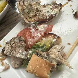 Chicken &quot;gyro&quot; sando