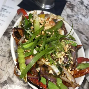 Gong bao tofu stir fry happy hour