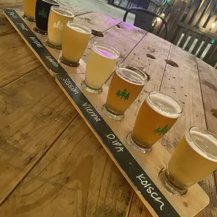 a flight of beers