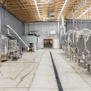 the inside of the brewery