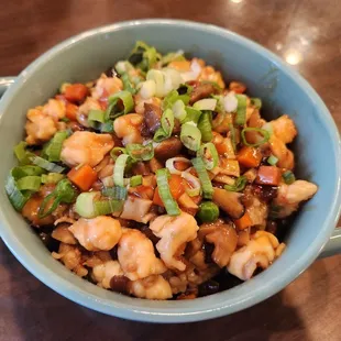 a bowl of food on a table