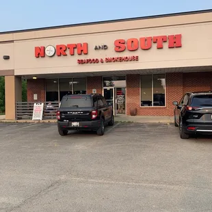 the front of the restaurant