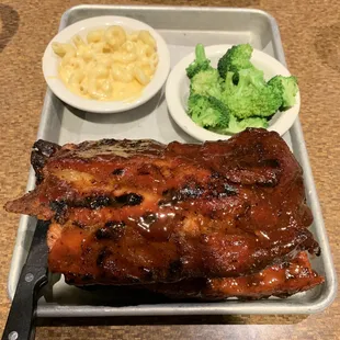 Kansas City Back Ribs full rack with broccoli and mac n cheese