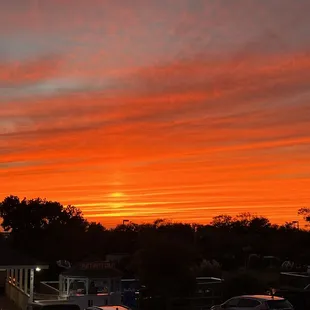 Great sunset while waiting for a table.