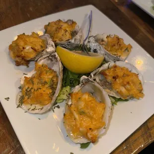 Firecracker Crab Topped Oysters