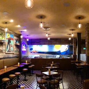 interior, sushi and sashimi
