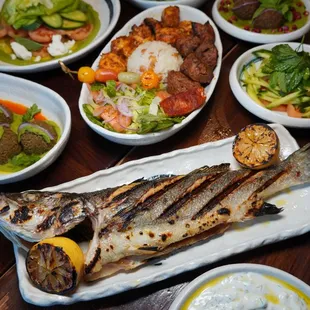 food, grilled seafood, seafood, fish, grilled fish