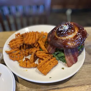 Pretzel burger