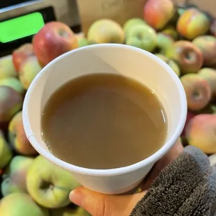 Today's weather calls for a cup of Bernie's hot apple cider.