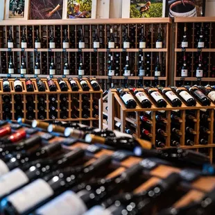a wine store with many bottles of wine