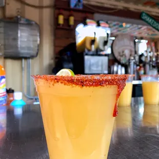 Frozen mango peach margarita