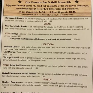 Steak, Seafood, Pasta &amp; Hometown Favorites