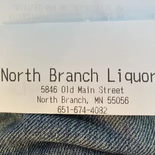 top of register receipt
